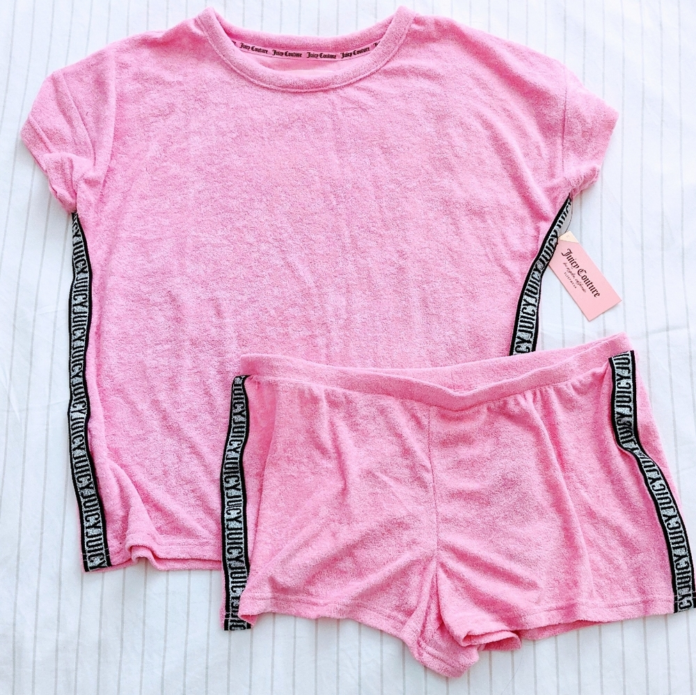 🔥LAST Juicy Couture Pink Terry PJ Lounge Set XL